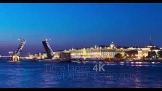 Russia, Saint-Petersburg, 02 June 2016: Palace drawBridge, Winter Palace, Hermitage, white nights