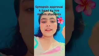 what to do after synopsis approval mcom students mba ignou students 2026