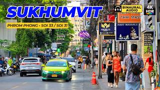 Phrom Phong Bangkok  Soi 33 nightlife U0026 Soi 31 dining  4k Hdr  Binaural  