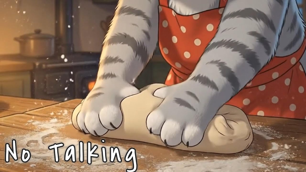 The Quiet Baker: Midnight Kneading & Rain Sounds 🌧️ (Study/Sleep)