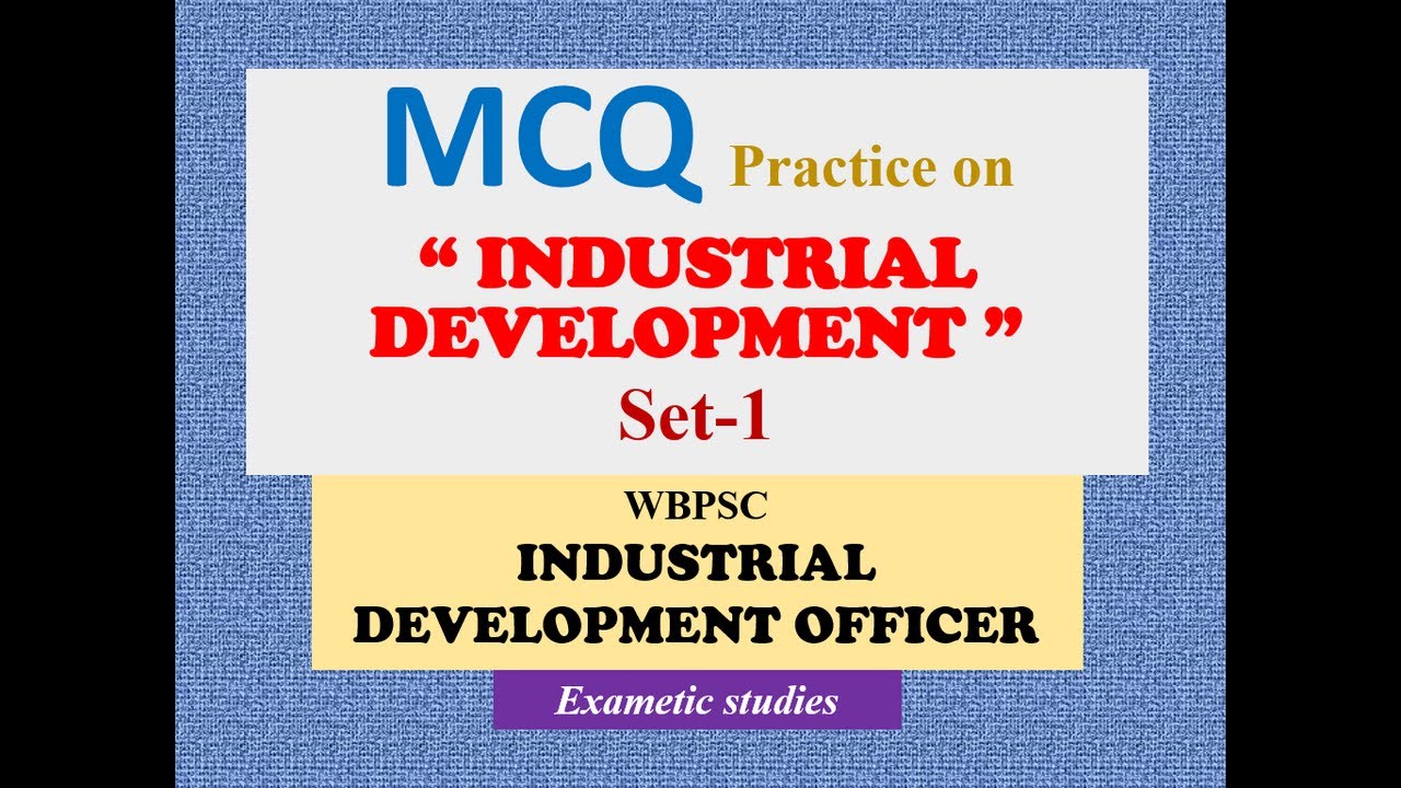 WBPSC Industrial Development Officer (MCQ SET 1 practice) YouTube