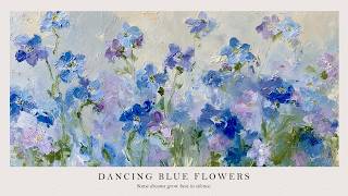Soft Piano Music 🌸 Peaceful Blue Flower Garden for Calm & Stress Relief