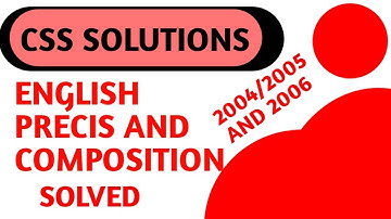 CSS English Precis and Composition MCQs Solved 2004-2006