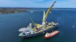 Big Boat in the Newport Harbor, 042724 by Aquidneck Aerials 378 views 1 month ago 4 minutes, 34 seconds