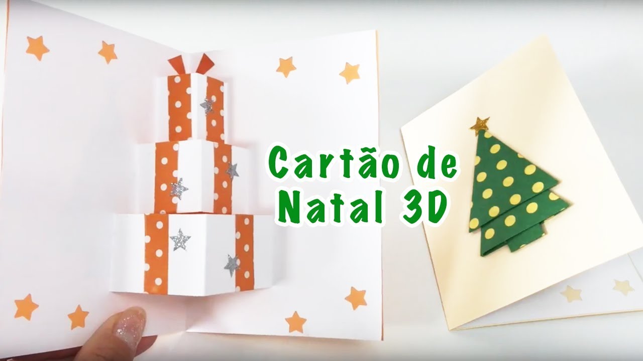 Aprenda a fazer um Cartão de Natal 3D - Passo a Passo DIY 1-1 - YouTube