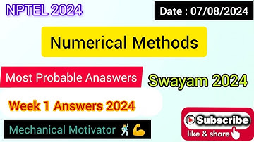 Numerical Methods | Week 1 Quiz | Assignment 1 Solution | NPTEL | SWAYAM 2024