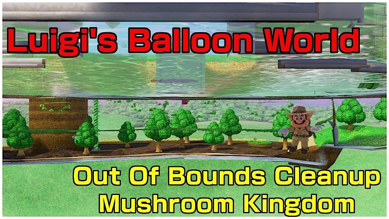 OUT OF BOUNDS BALLOON IN MUSHROOM KINGDOM Cleaning Up Luigi's Balloon