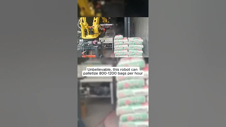 Unbelievable, this robot can palletize 800-1200 bags per hour.#automation #robot