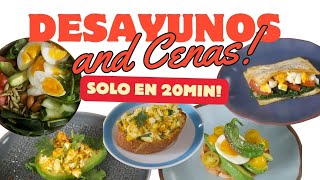 en MENOS DE 20 MINUTOS 5 CENAS ALTAS un solo ingrediente EN PROTEÍNA | SALUDABLES Y LIGERAS