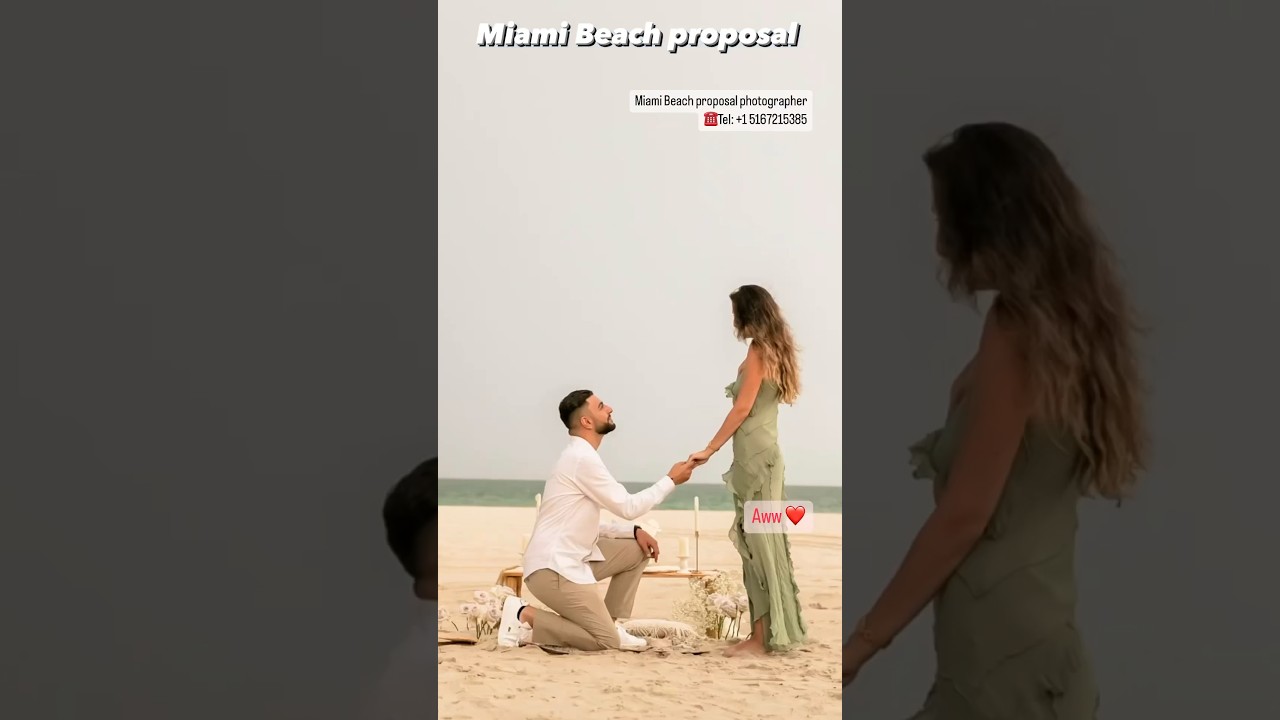 Miami Beach proposal photographer Tel: +1 5167215385 