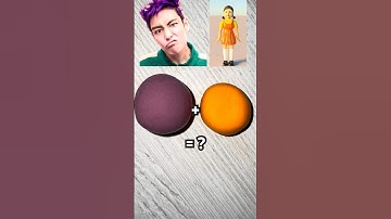 Squid Game Doll & Thanos Color Mixing   Orange & Purple  #colormixing #thanos #doll#sguidgame