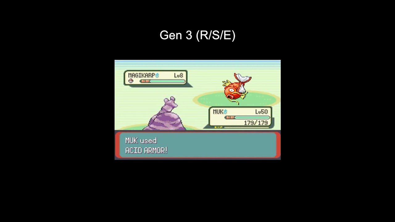 Acid armor through the gens (Pokémon gen 1-5)