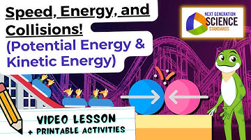 Speed, Energy, and Collisions for Kids! Potential + Kinetic Energy | 4-PS3-1 | 4-PS3-3 🎢🗲🏎️