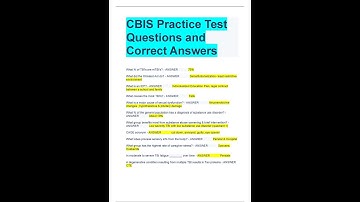 CBIS Practice Test Questions and Correct Answers