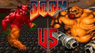 Baron of Hell vs Mancubus - Doom Classic : Versus Battle - Monster Infighting - Retro Deadly Arena