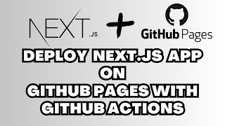 How to host next js app on GitHub pages using GitHub Actions | CI/CD