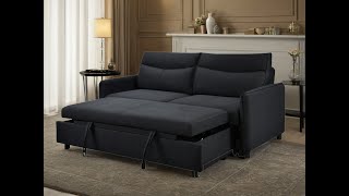 THSUPER 75'' Convertible Sleeper Sofa Bed, Queen Size Loveseat Futon Pull Out Couch Sofá