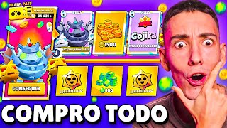 COMPRO TODO el NUEVO PASE de BATALLA de BRAWL STARS *MUCHAS GEMAS*