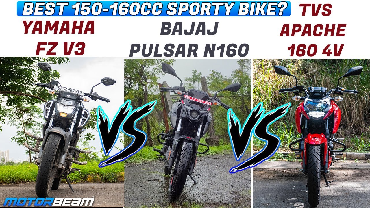 Bajaj Pulsar N160 Vs Yamaha FZ V3 Vs TVS Apache RTR 160 4V Comparison bajaj-pulsar-n160-vs-yamaha-fz-v3-vs-tvs-apache-rtr-160-4v-comparison