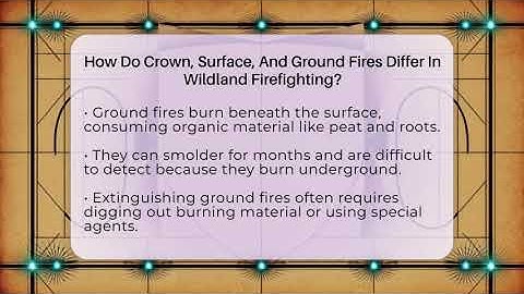 How Do Crown, Surface, And Ground Fires Differ In Wildland Firefighting? - Inside the Firehouse