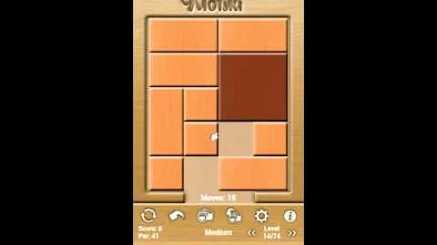 Klotski Medium Level 14 of 74 Par solution