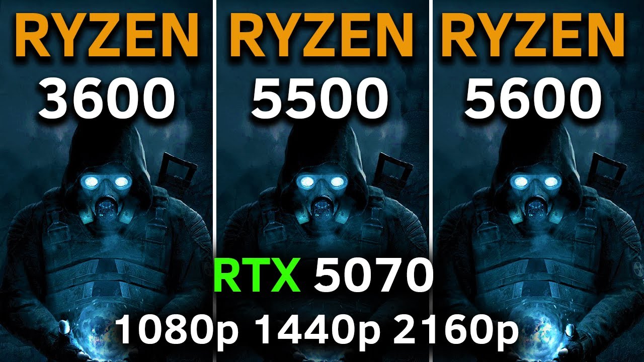 RYZEN 5 3600 vs RYZEN 5 5500 vs RYZEN 5 5600 | RTX 5070 | 1080p - 1440p - 2160p | Which is Better?
