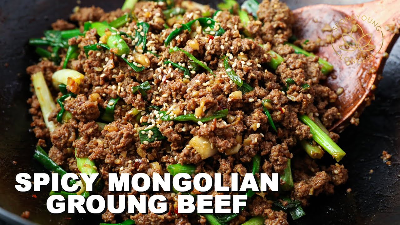 Spicy Mongolian Ground Beef EASY Recipe | Seonkyoung Longest