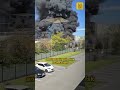 Firefighters still at the scene of rubber factory blaze