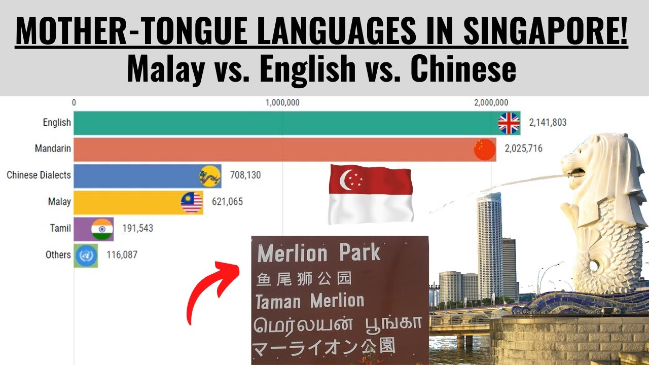 Timeline: Most Spoken Languages in Singapore (1990-2019) - YouTube