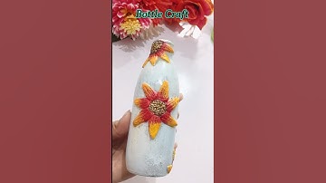 DIY Clay Art on Glass Bottle ✨ |Craft ideas #shorts #shortsfeed #diy #bottleart #clayart #homedecor