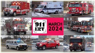 Fire Trucks, Ambulances, and Police Cars Responding Compilation | March 2024