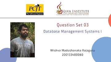 DBMS I | Question Set03 | Relations Between Tables in a Database  | Java Institute | Wishva Rajaguru
