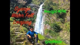 Annapurna Circuit Day 1I Trekking Nepal, Syange Waterfalls, नेपाल.