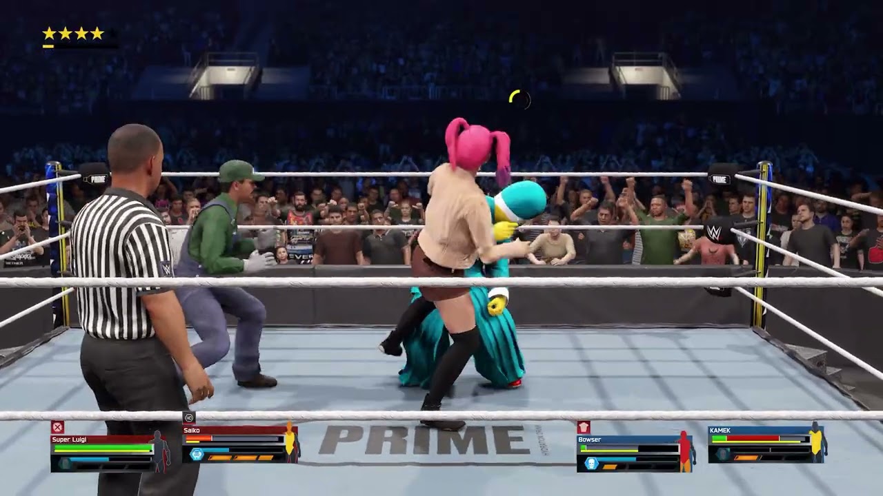 WWE 2K25: Luigi and Saiko Bichitaru vs Bowser and Kamek