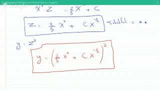 Bernoulli's Transformation to solve a non linear first order differential equation