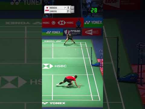 Matchpoint! Jonatan Christie vs Kodai Naraoka - French Open 2023 MS QF #shorts #badminton #bwf