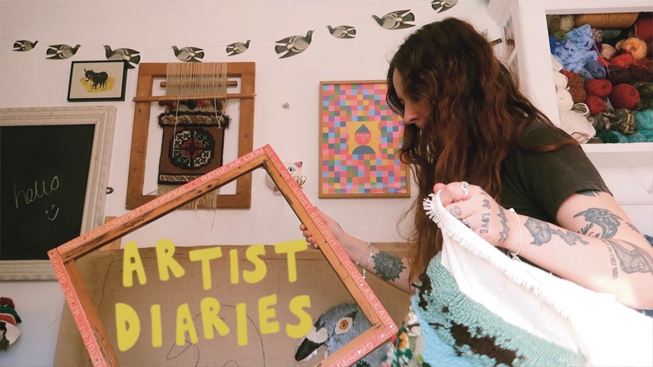 a few days in the life of an artist (finishing projects, textiles, charity shopping, book shopping)