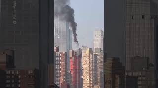 New York crane burst into flames