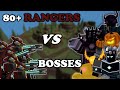 80 RANGERS Vs  (Almost) ALL THE BOSSES || Tower Defense Simulator