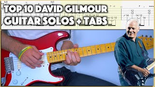 Top 10 David Gilmour Guitar Solos | w\/Tab (Guitar Lesson)