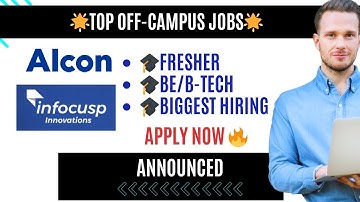 Direct Test Alcon, INFOCUSP Innovations | Freshers jobs | OffCampus Hiring 2025 | Apply Now