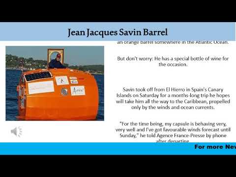 Video: Jean-Jacques Savin Konča čezatlantsko Potovanje V Sodu