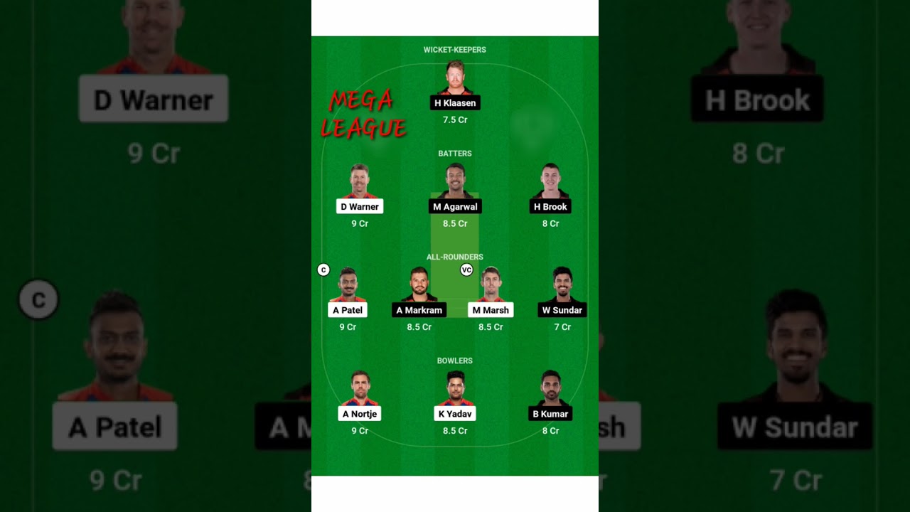 DC VS SRH DREAM11 PREDICTION।। DREAM11 PREDICTION।। 