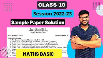 Maths Basic Paper Solutions Class 10 I Session 2022-23 I Maths Sample Paper Solutions
