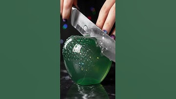 Satisfying Crystal apple Cutting in Slow Motion | ASMR Glass Slice  #satisfying #fruitcutting