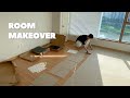 카페트 타일로 10년 된 오피스텔 새 집처럼 셀프 인테리어 & 집 꾸미기 + 5시간 동안 72장 설치하고 재단 | DIY ROOM MAKEOVER & TRANSFORMATION