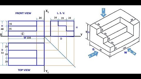 Engineering Graphics Lecture 016C Orthographic Projections III (Draw FV, TV, LHSV of the object)
