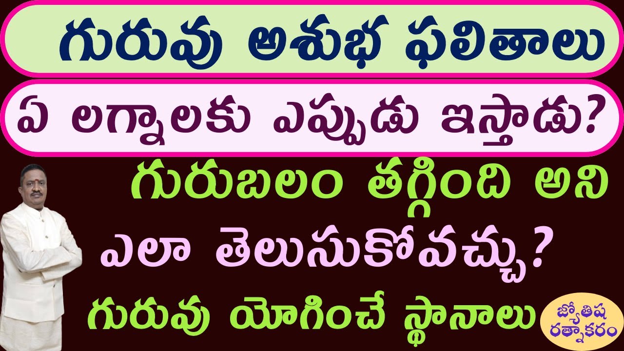 Jupiter Malefic Results | Jupiter in Dusthanas | Guru Balam Importance |Jupiter Debilitation Results