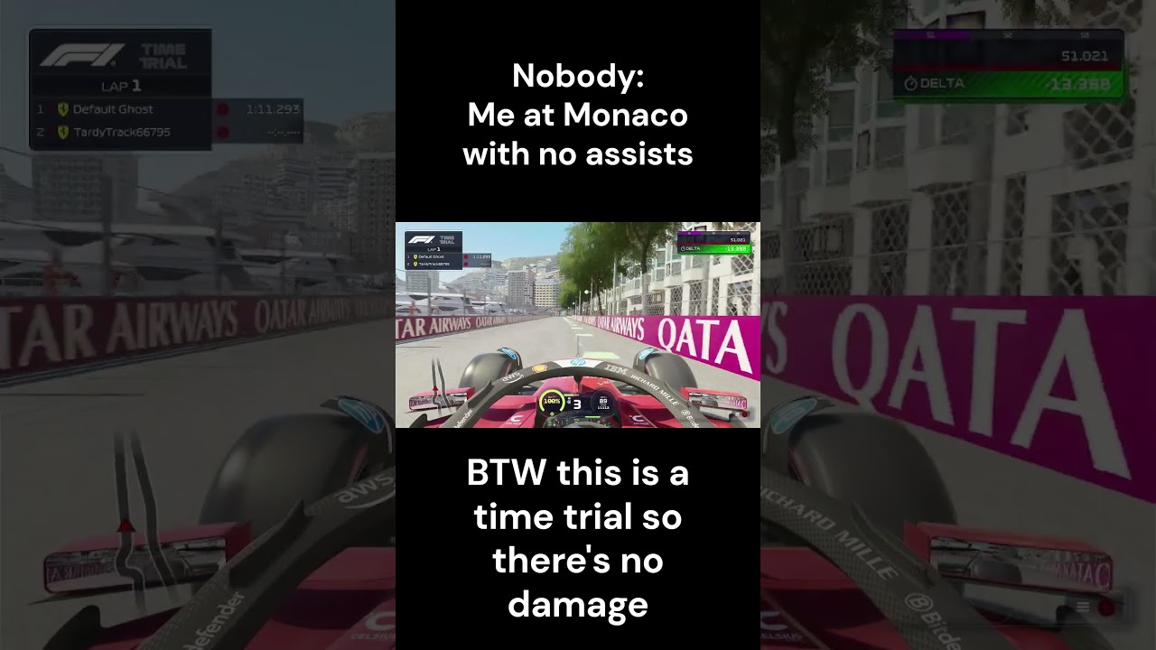 Nobody: Me at Monaco with no assists on Controller