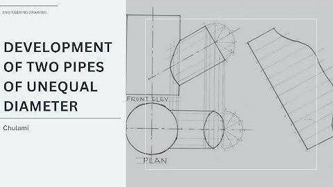 How to draw development of two pipes of unequal diameter